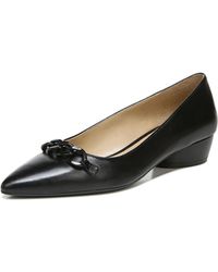Naturalizer - S Becca Pointed Toe Low Heel Flats Black Leather 11 M - Lyst