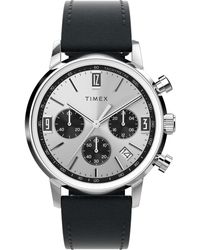 Timex - Black Strap Silver-tone Dial Stainless Steel - Lyst