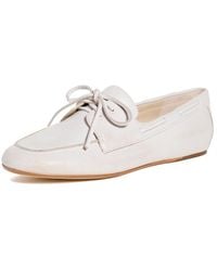 Vince - S Marin Boat Shoe White/sabbia Leather 5 M - Lyst