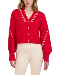 BCBGeneration - Relaxed Long Balloon Sleeve Cardigan V Neck Button Front Sweater - Lyst