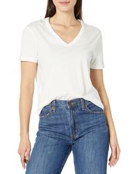 Majestic Filatures - Womens Lyocell Cotton Semi Relaxed S/s V Neck T Shirt - Lyst