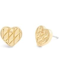 COACH - Signature Quilted Heart Bag Stud Earrings - Lyst