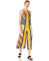BCBGMAXAZRIA Mixed Stripe Cropped Jumpsuit - Multicolor