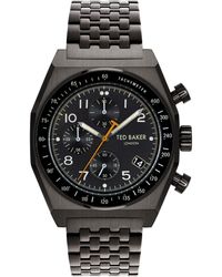 Ted Baker - Filey Stainless Steel Ip Black Bracelet Watch - Lyst