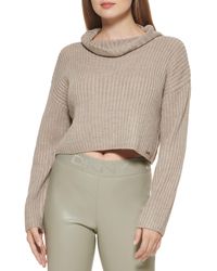 DKNY - S Turtleneck All-day Comfort Cropped Sportswear Sweater - Lyst