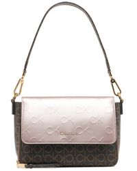 calvin klein shoulder bolsa brown