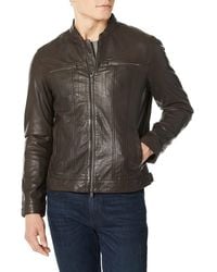John Varvatos - Star Usa Mens Band Collar Leather Jacket - Lyst
