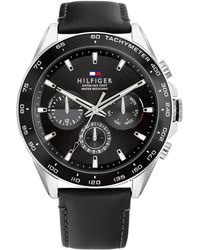 Tommy Hilfiger - Stainless Steel Quartz Watch With Leather Strap - Lyst