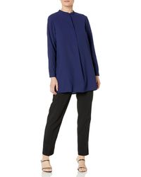 Anne Klein - Petite Pop-over Blouse With Covered Placket And Side Slit - Lyst