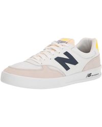 New Balance Synthetic 300 V3 Court Sneaker in White/Pink/Green (White New Balance Synthetic 300 V3 Court Sneaker in White/Pink/Green (White
