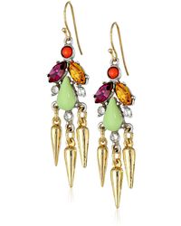Ben-Amun - Gold And Silver-tone Multi-colored Stone Drop Earrings - Lyst