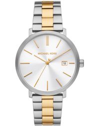 Michael Kors - Blake Three-hand Date Two-tone Silver And Gold-tone Stainless Steel Bracelet Watch - Lyst