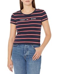 Tommy Hilfiger - Womens Adaptive Tommy Jeans With Magnetic Closure At Shoulders T Shirt - Lyst