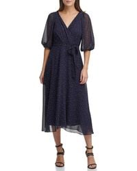 DKNY - Faux Wrap Dress - Lyst