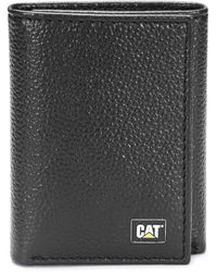 Caterpillar - Leather Trifold Wallet With Enamel Logo - Lyst