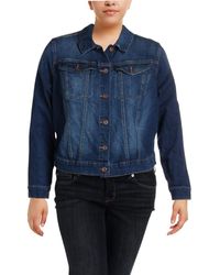 Jessica Simpson Plus Size Pixie Classic Feminine Fit Crop Jean Jacket - Blue