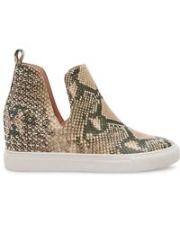 STEVEN by Steve Madden Ramsey Leather Sneaker 10 Gold Multi