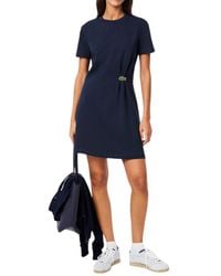 Lacoste - Draped T-shirt Dress - Lyst