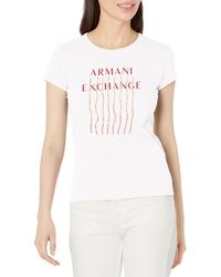 Emporio Armani - A | X Armani Exchange Crew Neck Slim Fit Falling Sequin Script Logo T-shirt - Lyst