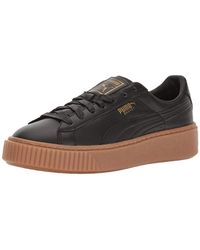 puma women's basket platform core fashion sneaker