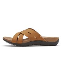 Rockport - Ridge Woven Slide S Sandal Bm Us Tantanbrown - Lyst