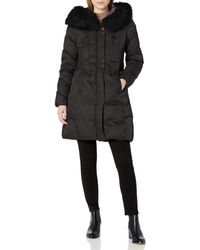 Via Spiga - Faux Fur Trimmed Exaggerated Hood Cinched Waist Puffer Coat - Lyst