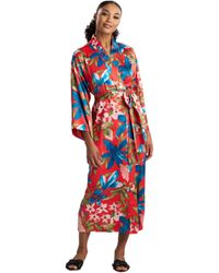 Natori - Tropical Breeze-satin Wrap Length 38" - Lyst