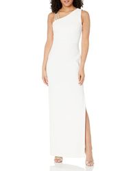 Calvin Klein - One Shoulder Gown With Waist Ruch Maxi Dress - Lyst