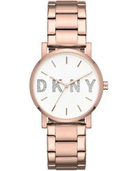 DKNY - Soho Quartz Stainless Steel Three-hand Dress Watch - Lyst