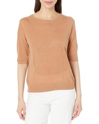 Emporio Armani - A | X Armani Exchange Short Sleeved Linen Blend Knit Top - Lyst