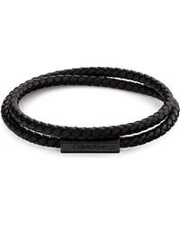 Calvin Klein - Jewelry Leather Bracelet Color: Black - Lyst