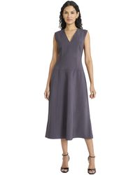 Maggy London - Sleeveless V Neck Fit & Flare Midi Wedding Guest Dresses - Lyst