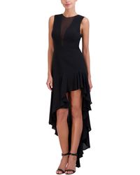 BCBGMAXAZRIA - S Sleeveless Illusion Neck High Low Evening Dress - Lyst