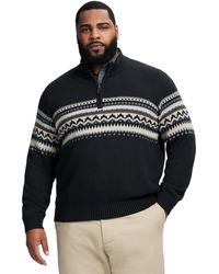 Izod - Big & Tall Quarter Zip Textured Sweater - Lyst