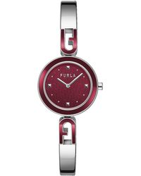 Furla - Stainless Steel W/red Lacquer Bracelet Watch - Lyst