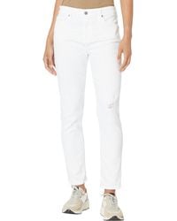 AG Jeans - Ex-boyfriend Slouchy Slim In Classic White Destructed - Lyst
