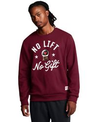 Under Armour - Project Rock Red One No Lift No Gift Crew Neck Sweatshirt, - Lyst