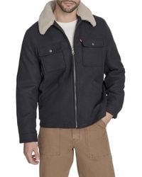 Levi's - Wool Blend Depot Jacket With Sherpa Collar - Lyst