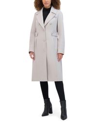 Kenneth Cole - Military Wool Blend Overcoat - Lyst