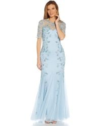 Adrianna Papell - Beaded Gown With Godets - Lyst