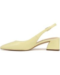 Franco Sarto - S Racer Slingback Low Block Heel Pointed Toe Pump Citron Yellow Leather 5 M - Lyst