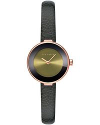 Ted Baker - Lenara Stainless Steel Quartz Watch With Leather Calfskin Strap - Lyst