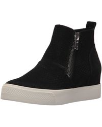 steve madden wedgie black suede