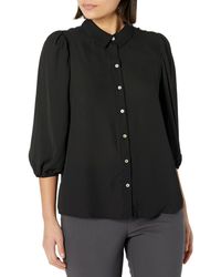 Nanette Lepore - Womens Elbow Puff Sleeve Front Blouse Button Down Shirt - Lyst