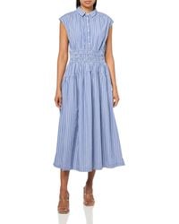 Lucky Brand - Smocked Dropped Waist Midi Dress - Lyst