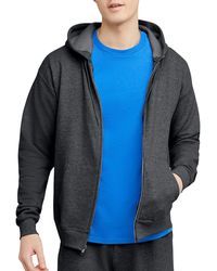 Hanes - Mens Full-zip Eco-smart Hoodie Hooded Sweatshirt - Lyst