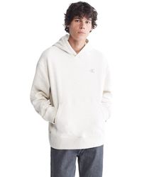 Calvin Klein - Relaxed Fit Monogram Logo Fleece Hoodie - Lyst