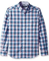 Nautica Mens Stretch Long Sleeve Stripe Button Down Shirt