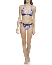 Calvin Klein - Standard Triangle Bra Top Removable Soft Cups Mid-rise Bottom 2 Piece Set - Lyst