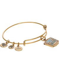 ALEX AND ANI - As21hpquidrg,harry Potter Quidditch Pitch Expandable Bangle Bracelet,rafaelian Gold,blue - Lyst